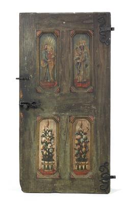 2 painted Baroque door leaves, - Mobili rustici