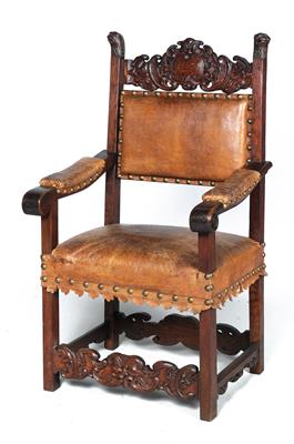 A provincial Baroque armchair, - Mobili rustici