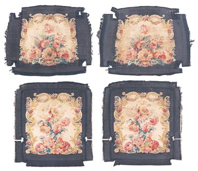 4 Aubusson seat covers, - Orientální koberce, textilie a tapiserie