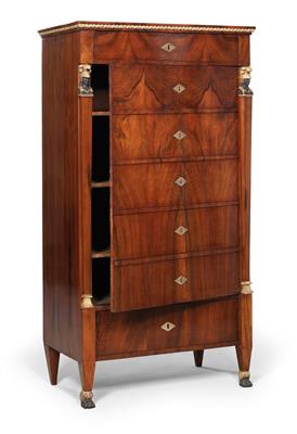 Half-height Biedermeier cabinet, - Furniture and decorative art