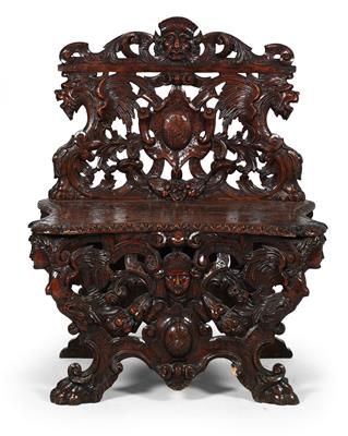 Small historicist wooden chair, - Mobili e arti decorative