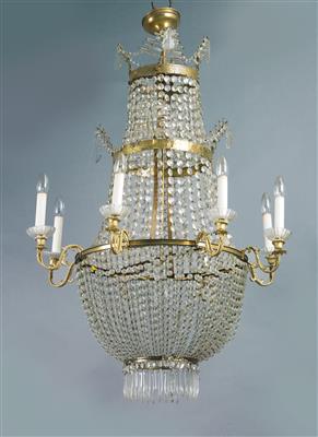 Neo-Classical style basket chandelier, - Furniture and decorative art