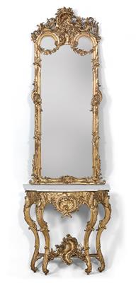 Neo-Rococo console and mirror, - Mobili e arti decorative