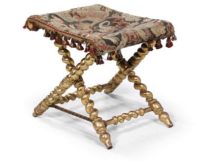 Florentine early Baroque style folding stool, - Mobili e tappeti