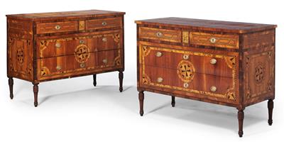 Pair of chests of drawers, - Furniture, carpets