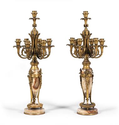 Pair of lavish vase candelabras, - Mobili e tappeti