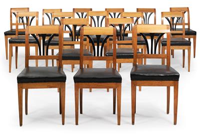 Set of 16 Biedermeier chairs, - Nábytek, koberce