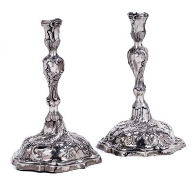 Pair of Augsburg candlesticks, - Property from Aristocratic Estates and Important Provenance