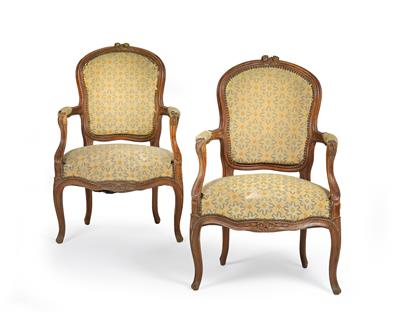 Pair of baroque armchairs, - Majetek aristokratického původu a předměty  důležitých proveniencí