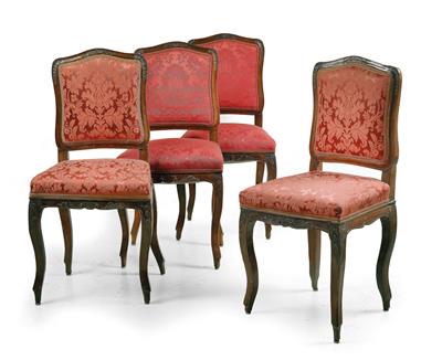 Set of 4 baroque chairs, - Majetek aristokratického původu a předměty  důležitých proveniencí