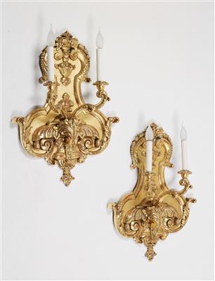 Pair of Baroque style appliques, - Mobili