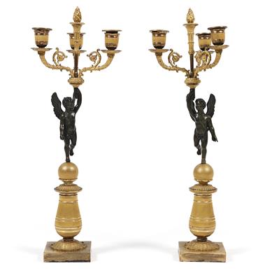 Pair of French candelabras, - Nábytek