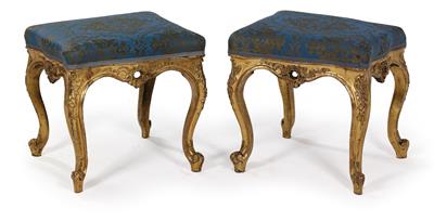 Pair of Neo-Baroque stools, - Furniture