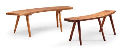 Two small wooden stools, - Rustic Furniture