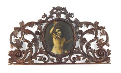 Large sopraporte with Saint Sebastian, - Mobili rustici