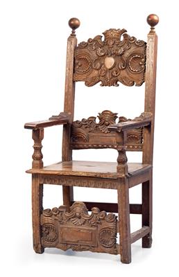 Museum quality early Baroque wooden armchair, - Rustic Furniture