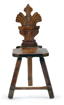 Northern Italian wooden chair, - Rustic Furniture