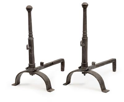 Pair of fireplace chenets, - Mobili rustici