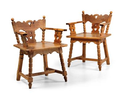 Pair of rustic armchairs, - Rustikální nábytek