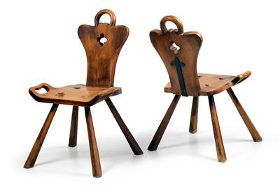Pair of rustic chairs, - Rustikální nábytek