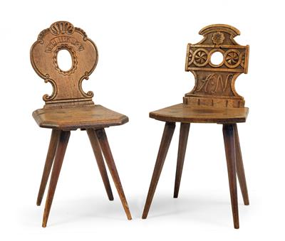 Two Alpine chairs, - Rustikální nábytek