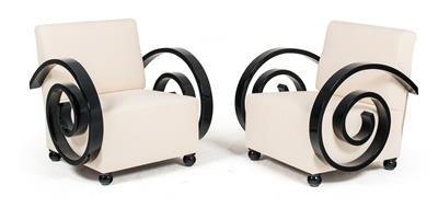 Decorative pair of Art Deco armchairs, - Mobili