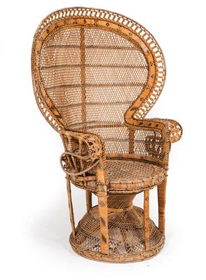 Large cane armchair, - Nábytek, koberce