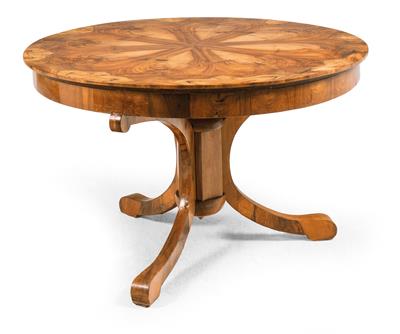 Large round Biedermeier table, - Furniture