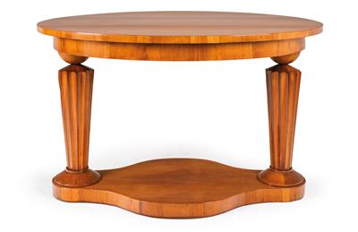 Oval Biedermeier writing desk or salon work table, - Furniture