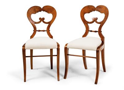 Pair of Biedermeier chairs, - Mobili