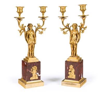 Pair of dainty candelabras, - Mobili