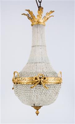 Basket-shaped salon chandelier, - Mobili