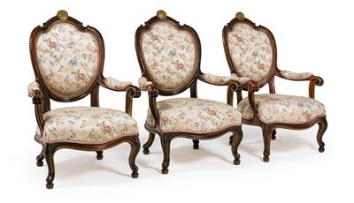 Set of 3 armchairs, - Nábytek, koberce