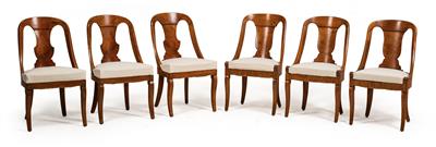 Set of 6 Biedermeier Gondola chairs, - Furniture