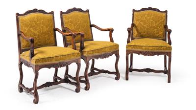 Set of three armchairs, - Furniture