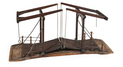 Rare architectural model of a drawbridge, - Nábytek, koberce