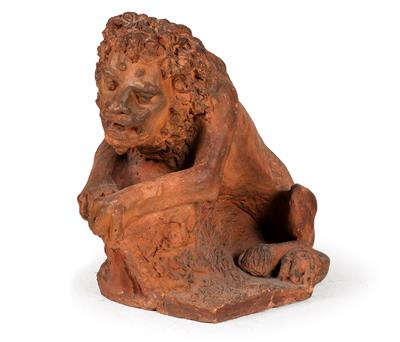 Terracotta-Löwe, - Möbel und dekorative Kunst