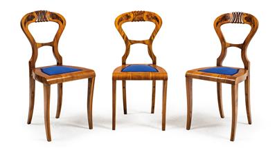 Three Biedermeier chairs, - Mobili