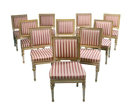 Set of ten Neo-Classical style chairs, - Mobili