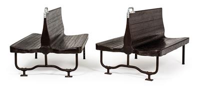 Pair of double seats, - Mobili