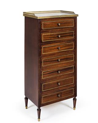 Narrow 7-drawer chest in Neo-Classical revival style, - Nábytek, koberce