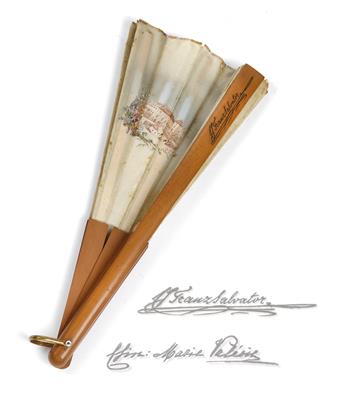 Archduke Franz Salavator and Archduchess Marie Valerie - fan, - Property from Aristocratic Estates and Important Provenance
