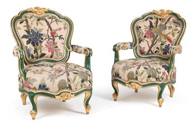 Pair of neo baroque armchairs, - Di provenienza aristocratica