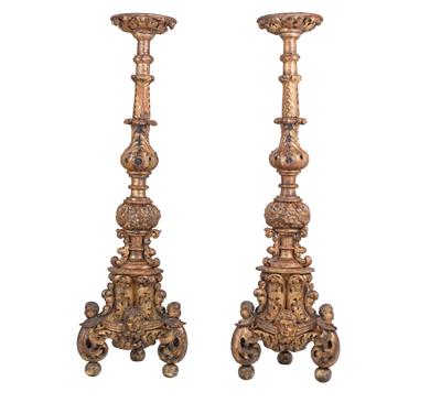 Pair of standing candelabra, - Property from Aristocratic Estates and Important Provenance