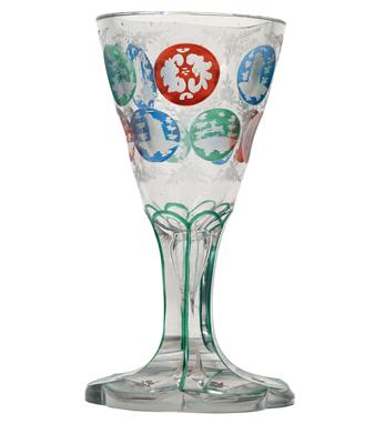 Glass goblet with hunting scenes, - Property from Aristocratic Estates and Important Provenance