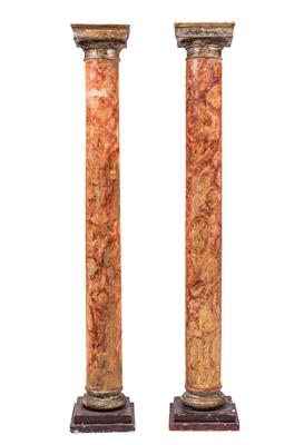 Pair of decorative columns, - Furniture