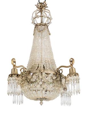 Basket shaped glass chandelier, - Furniture