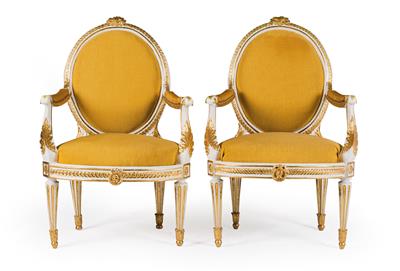 Pair of Louis XVI armchairs, - Mobili