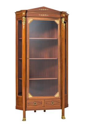 Important Neo-Classical corner vitrine, - Furniture