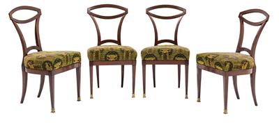 Set of four early Biedermeier chairs, - Nábytek, koberce